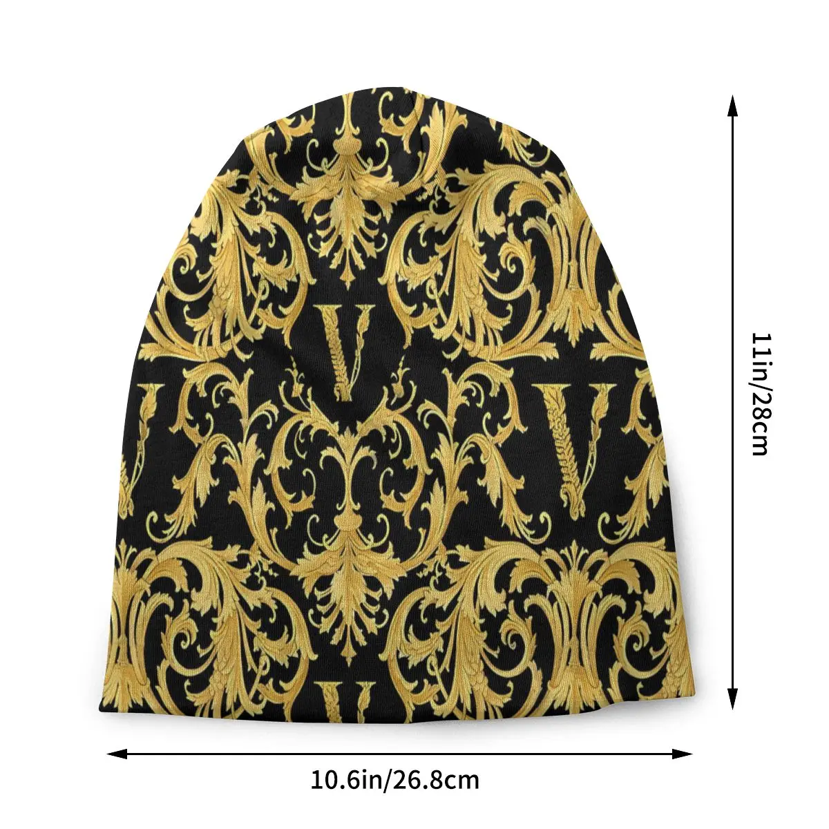 Bonnet Hats Golden Lion And Damask Men Women's Thin Skullies Beanies Hat Vintage Luxury Autumn Spring Warm Cap Hip Hop Caps