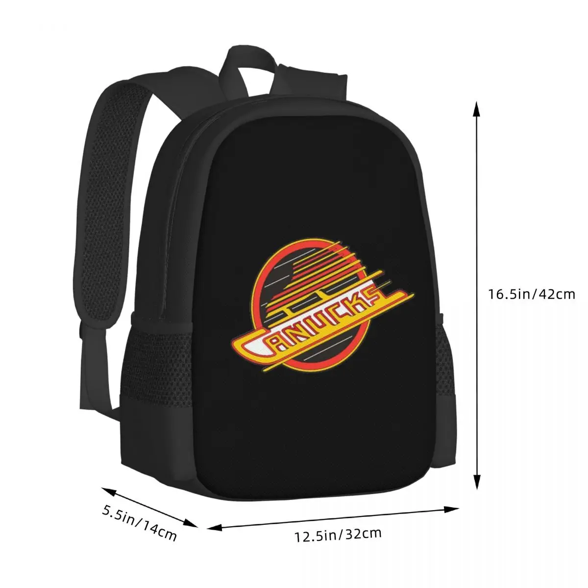 Vancouver Hockey - Retro Canucks Skate Student Backpack School Bag Hiking Travel Daypack for Boys Girls Bookbag Shoulder Bags