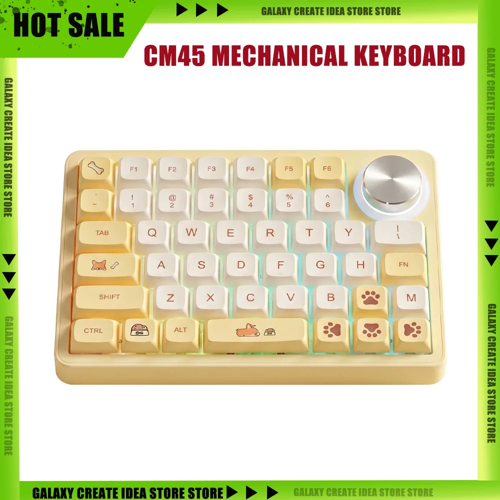 CM45 Wired Single-hand Mechanical Keyboard Macro Programming Knob for Drawing PS/Ai/LR Independent Chip Keyboard Stablize Gifts
