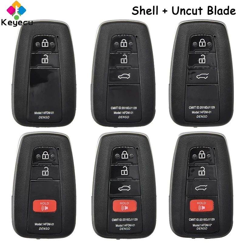 KEYECU Smart Remote Car Key Shell Case With 2 3 4 Buttons Fob for Toyota Camry Avalon Prado Prius RAV4 2018 2019 2020 2021 2022