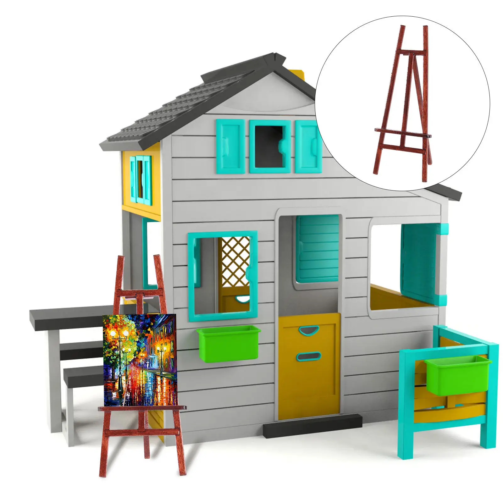 1Pcs Mini Easel Small House Accessory Lightweight Miniature Art Studio Decoration Mini Furniture Ornament DIY Accessory