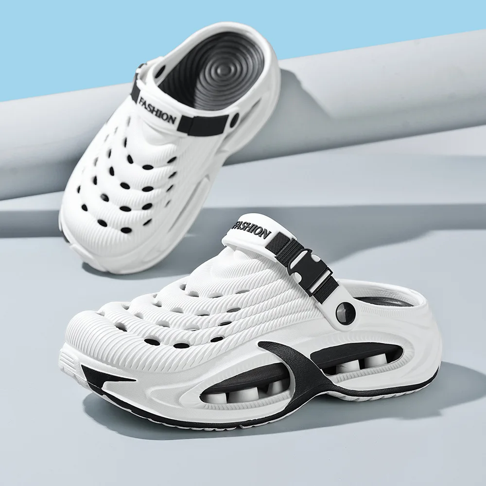 Herren Clogs mit dicker Sohle – Sommer Outdoor Anti-Rutsch, verschleißfest, geruchshemmend, lässige Fahr- und Strandsandalen, Slip-Ons, Dual-Use Mules