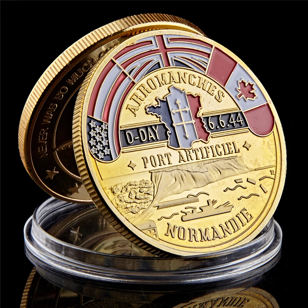 WWII 70th Anniversary Souvenir Coin Arromanches Normandie War Military Challenge Coin Collectibles