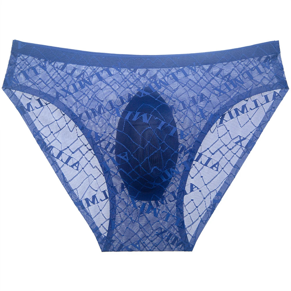 

Men Mesh Letter Print Briefs See-through Mens Sexy Underwear Ultrathin High Cut Underpants Stretch Lingerie Summer Men's Panties