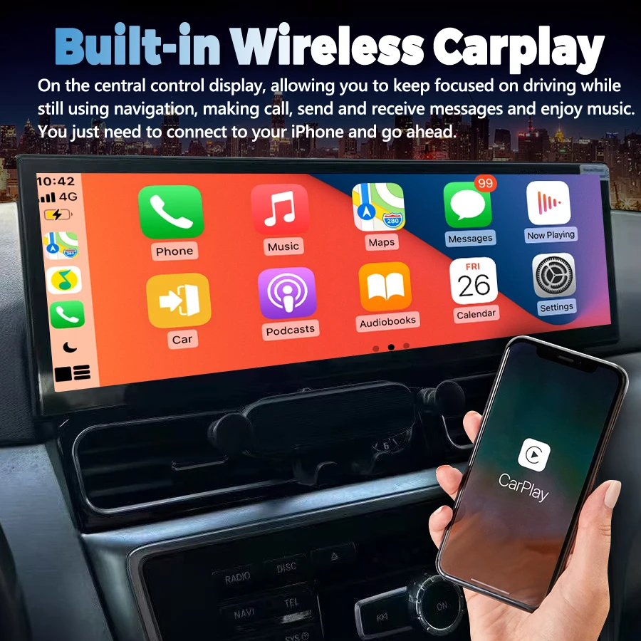 14.9 بوصة راديو السيارة أندرويد سيارة مشغل وسائط متعددة شاشة لاسلكية Carplay GPS لمرسيدس بنز Ml GL W166 X166 2012-2018