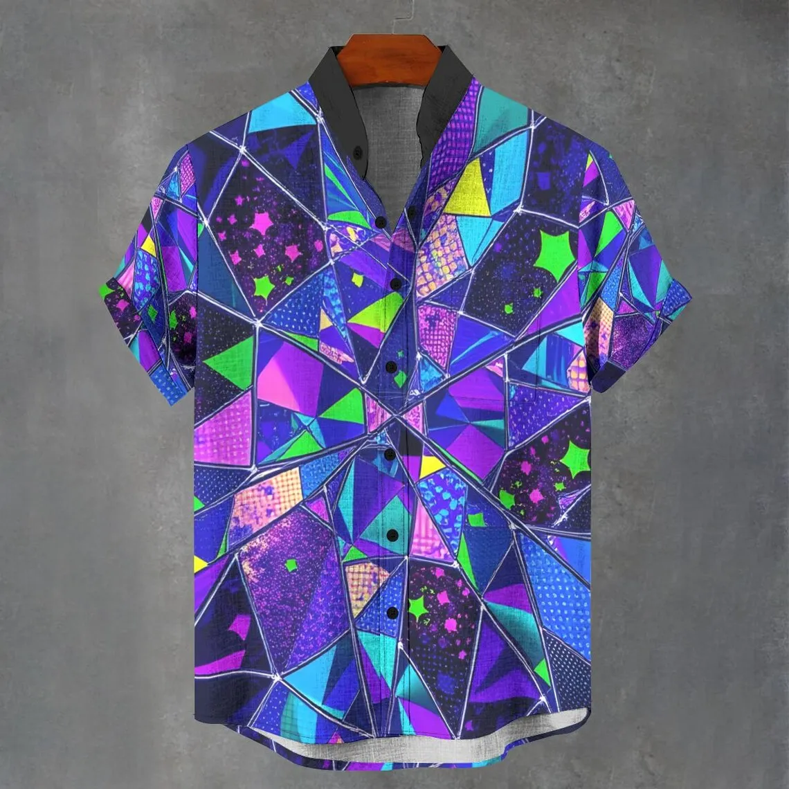 2025 men's summer casual linen short sleeved shirt, high-quality linen button up shirt with 3D high-end pattern printing