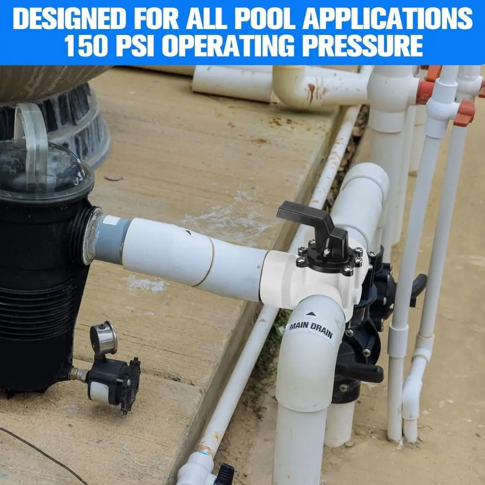1.5 Inch Three Way Hose Splitter Adapter For Pool Filter System Durable Pipe Joint Kit With Stainless Clamps
