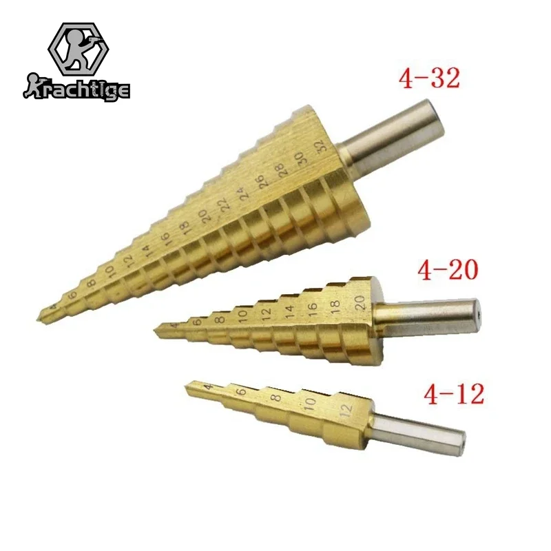 

Набор ступенчатых Сверл из быстрорежущей стали, 3 шт., конусные метрические треугольные коронки с титановым покрытием, 4-12 мм, 4-20 мм, 4-32 мм, коническое отверстие