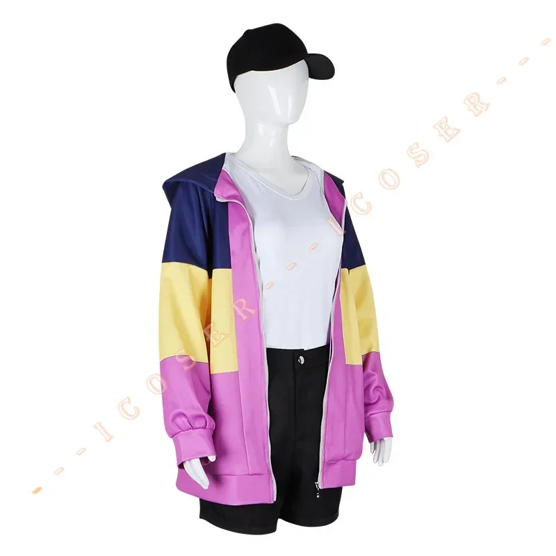 Anime Paripi Koumei Tsukimi Eiko Cosplay Costume Hooded Jacket Blonde Wig Hat Shirt Pants Girls Set Outfit Ya Boy Kongming Wom U