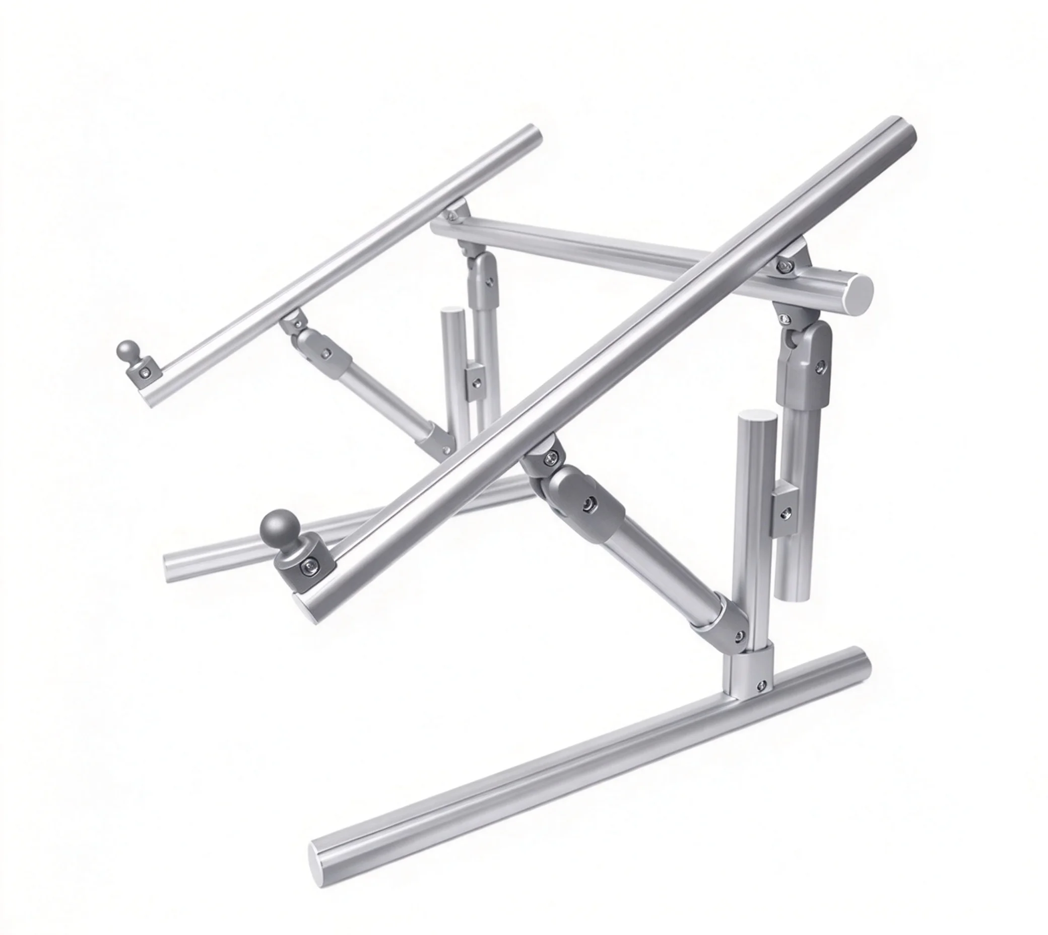2-in-1 Aluminum Alloy Cross Stitch Stand Adjustable Ratchet Embroidery Hoop Holder Table Bed Needlework Frame Rotatable