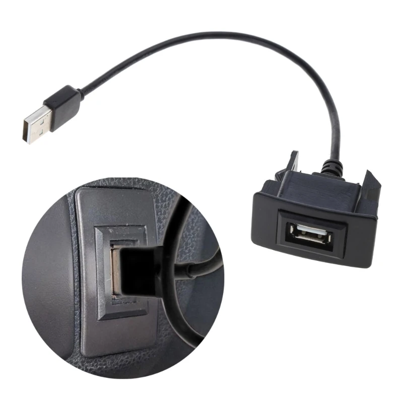 Car Dash Flush Mount for Toyota Current Outlet USB Dashboard Flush Mount USB Socket Male To Female Port Panel Extension Cable