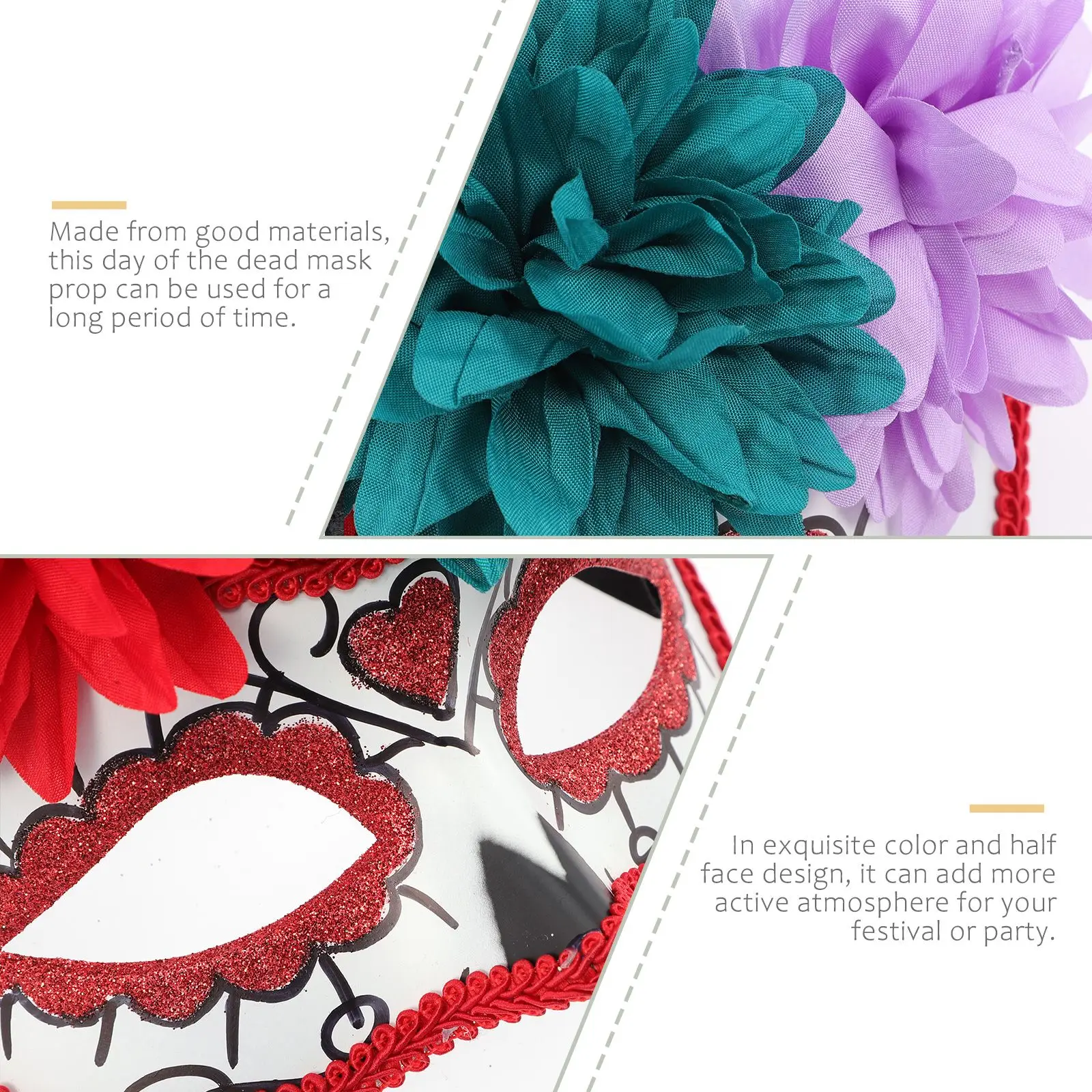 قناع شبح بلاستيكي يوم الموتى قناع جمجمة الهالوين زي إكسسوارات الحفلات أقنعة الكبار حفلة تنكرية دعائم مهرجان النساء والرجال