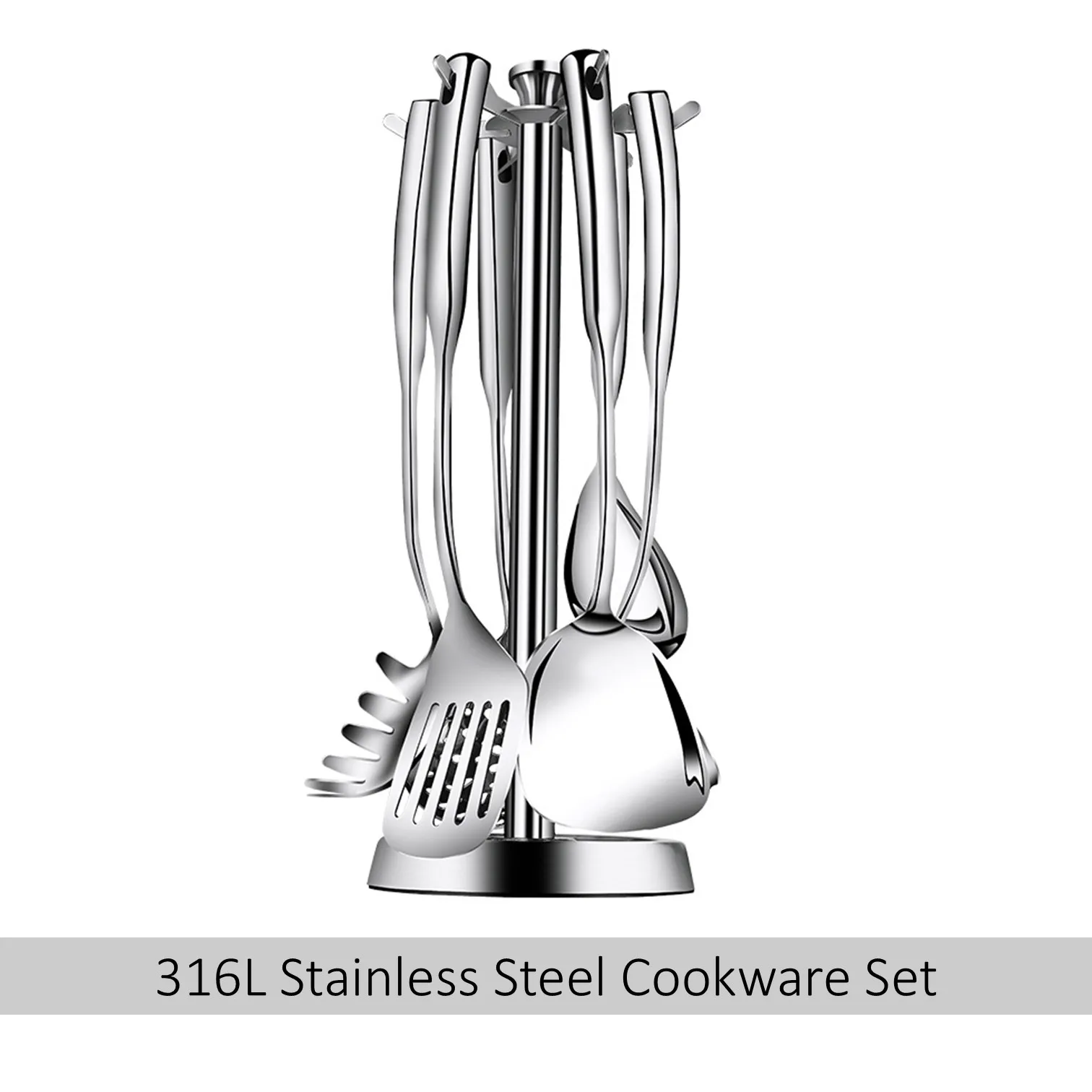 

LFGB Certificated 99.9% Anti-bacterial 316L Stainless Steel Cookware Spoon Spatula Colander Heat Insulating Kitchen Cooking Tool