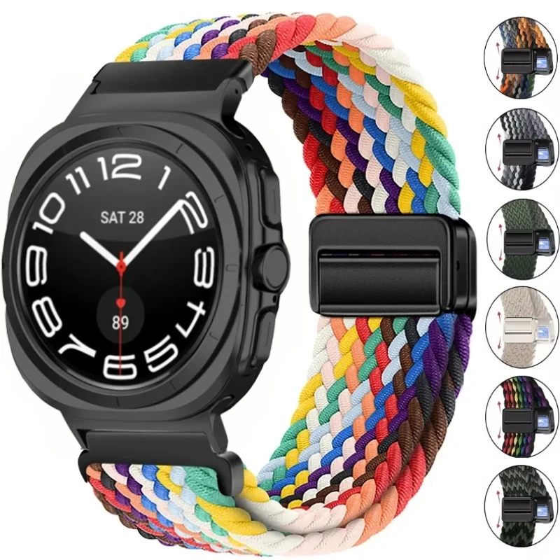 

Плетеный ремешок-петля для Samsung Galaxy Watch Ultra 47 мм, нейлоновый магнитный браслет, браслет для Galaxy Watch 8 Ultra 47 мм Correa