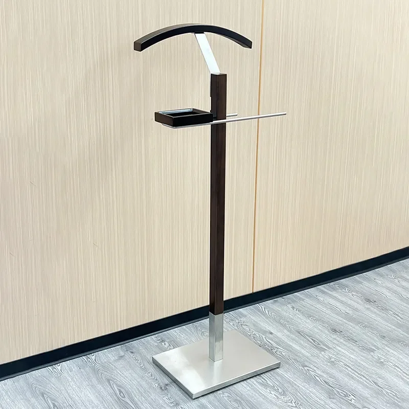 High-end simple and retractable floor-to-ceiling coat rack Hotel B & B Beech stainless steel suite Vertical suit clothing hanger