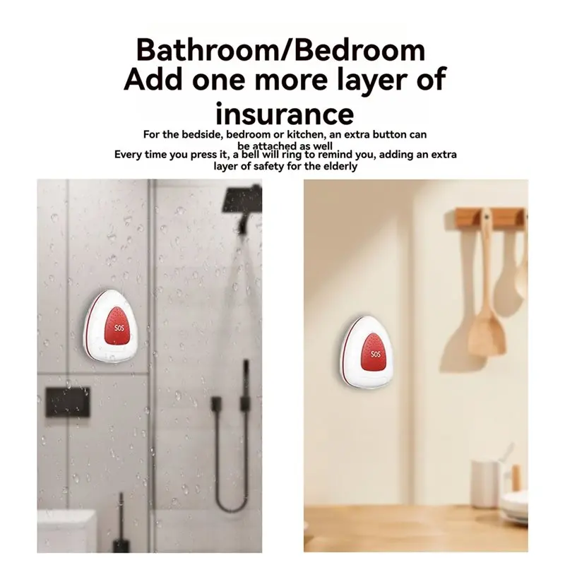 【NECESSITY】EU Plug Wireless Caregiver Pager System Nurse Alert System IP55 Waterproof SOS Button For Elderly Monitors