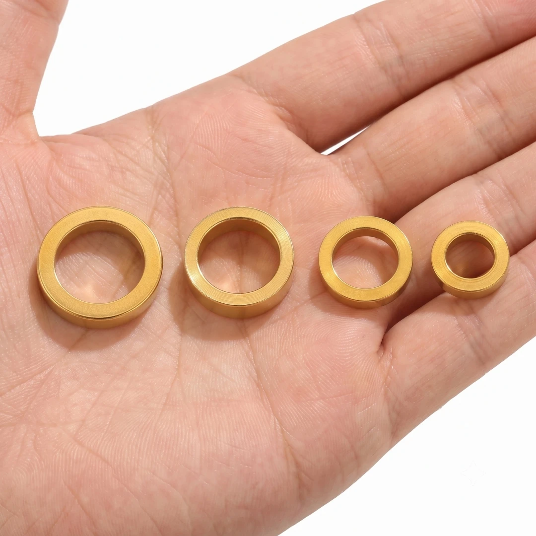 10 Stück Edelstahl-Abstandshalterperlen mit großem Loch, flach und rund, lose Perlen für DIY-Armbänder, Halsketten und Schmuckherstellung – Detail 2