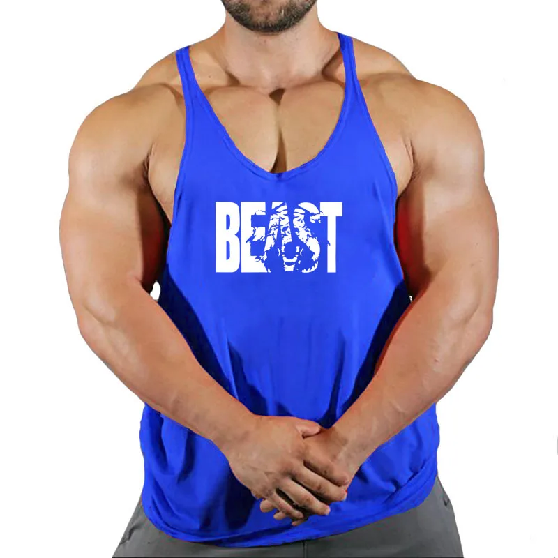 Vest Men\'s Singlets Gym Sports Gym Shirt Man Sleeveless Sweatshirt Stringer Beast Wear T-shirts Suspenders Man Clothing Top