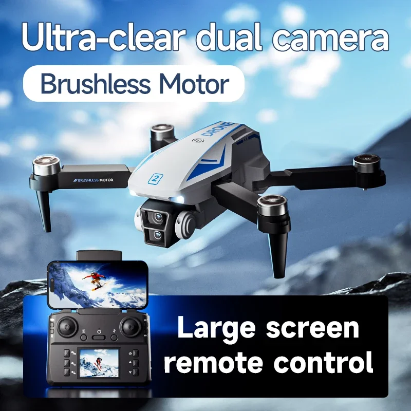 2025 New M2 RC Drone 8K HD Dual Cameras Brushless Motor and Optical Flow Positioning Intelligent Obstacle Avoidance Aircraft Toy