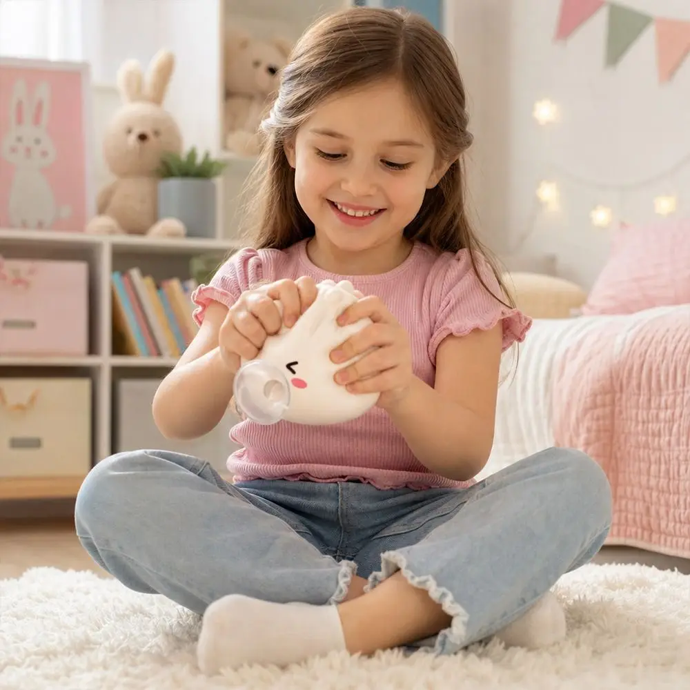 New Silicone Bubble Blowing Baozi Cute Cartoon Soft Rebound Squishy Bun Bubble Blowing Stress Relief Adults