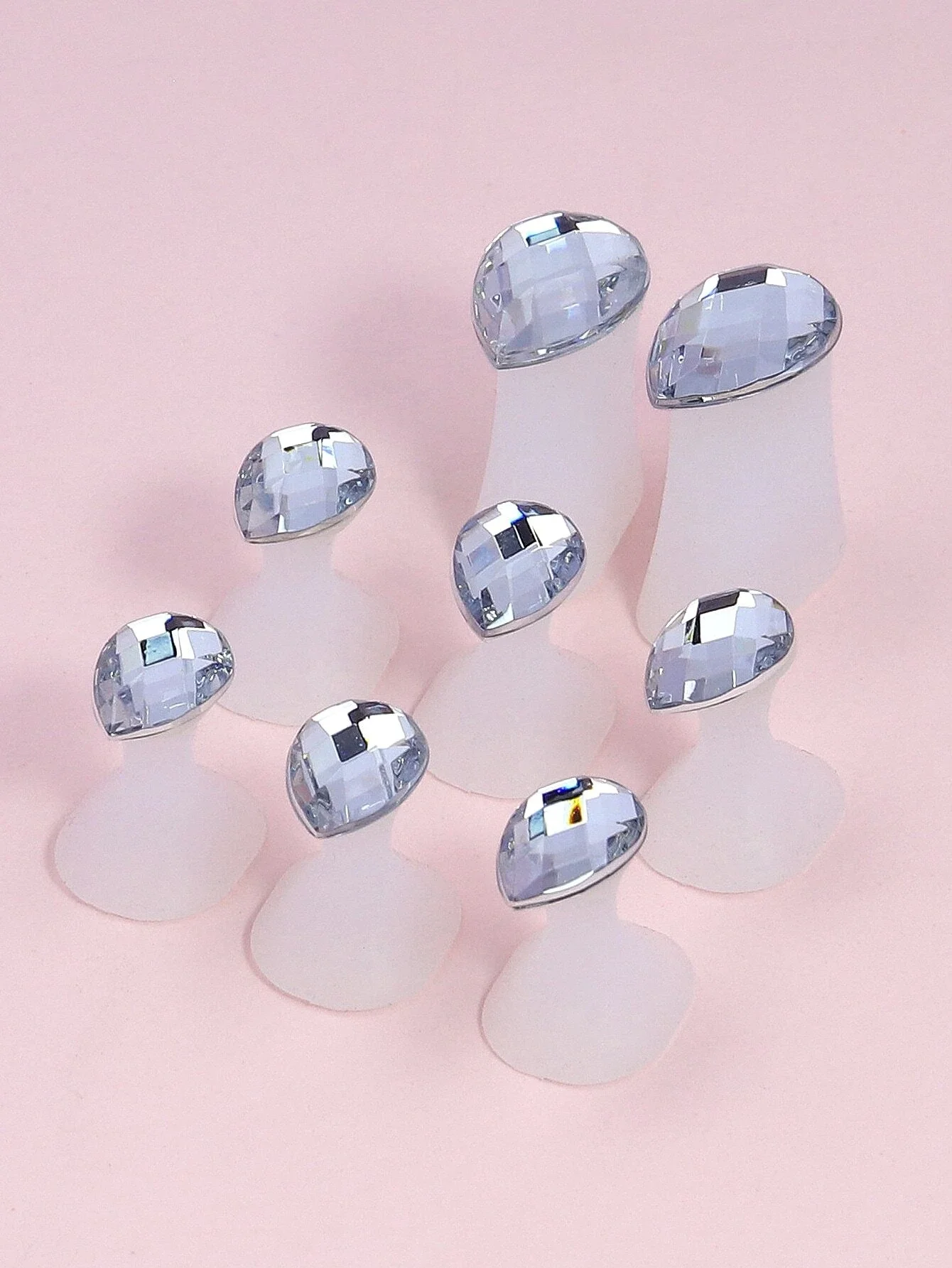 8pcs Silicone Rhinestone Decor Toe Splitter