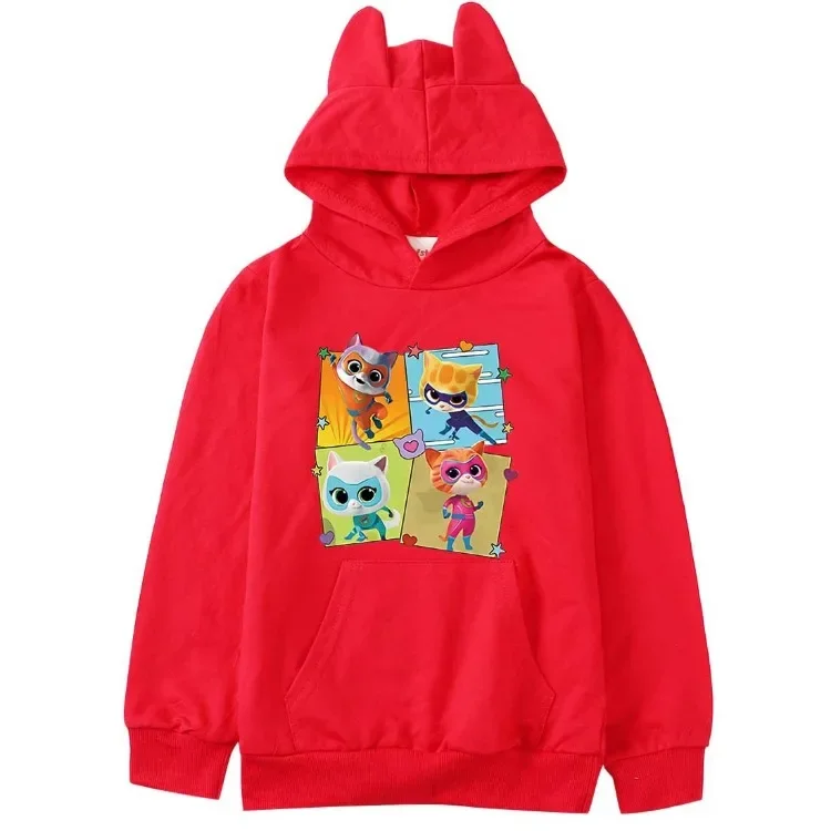 Anime SuperKitties Hoodie Kinder Super Cats Kleidung Baby Mädchen Cartoon Pullover Kleinkind Jungen Kapuzenpullover Kinderkleidung – Detail 4
