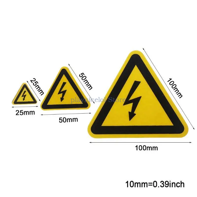 Electrical Shock Hazard Warning Sticker Safety Labels Waterproof E8BA