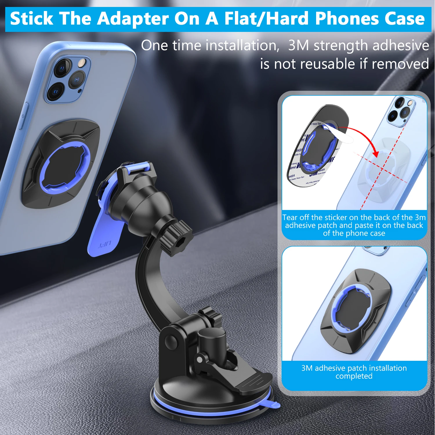 2024 NEW Universal Sucker Car Phone Holder 360° Windshield Car Dashboard Mobile Cell Support Bracket for all dimensions Smartpho