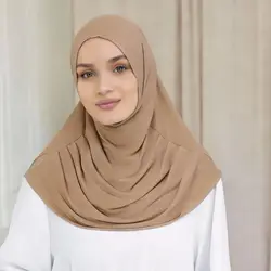 Muslim Inner Hijabs Solid Color Women Hijab Scarf Soft Cotton Hemp Hijab Turban Cover Neck Instant Base Hat Undercaps Headscarf