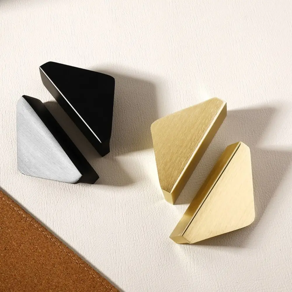 Triangle Shape Cabinet Door Handle Semi-circle Design American Style Black Furniture Drawer Knob Embedded