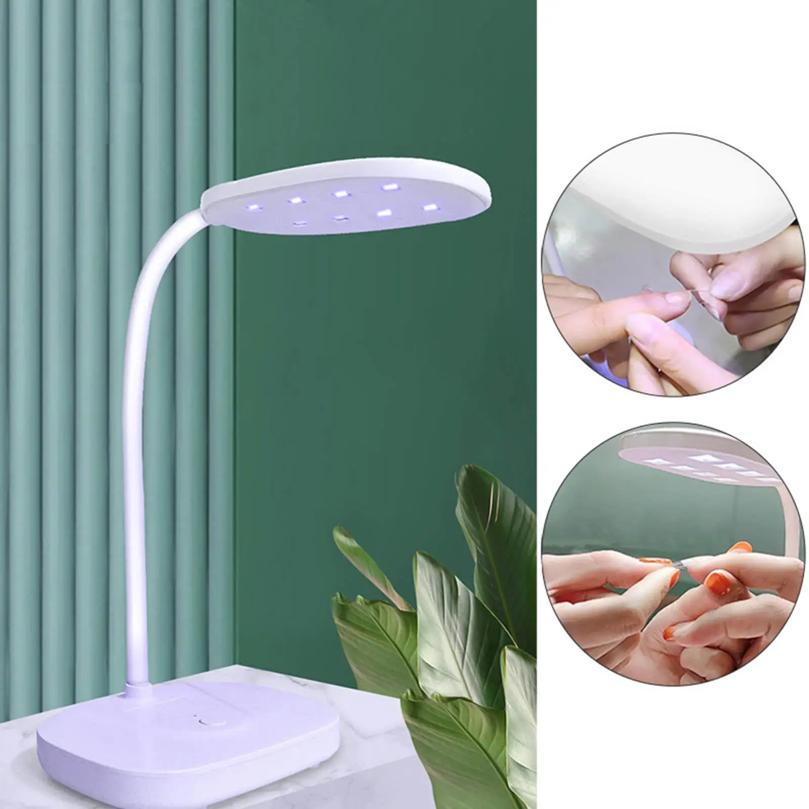 เครื่องมือทำเล็บด้วยหลอดไฟ LED น้ำหนักเบาพับ USB สำหรับเล็บเจล ศิลปะบนเล็บ