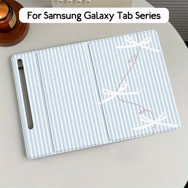 

Line bowknot cartoon cherry For Samsung Galaxy Tab S7 S8 S9 S10 11 12.4 13.1 FE Plus Lite Inch Cover Tablet Case