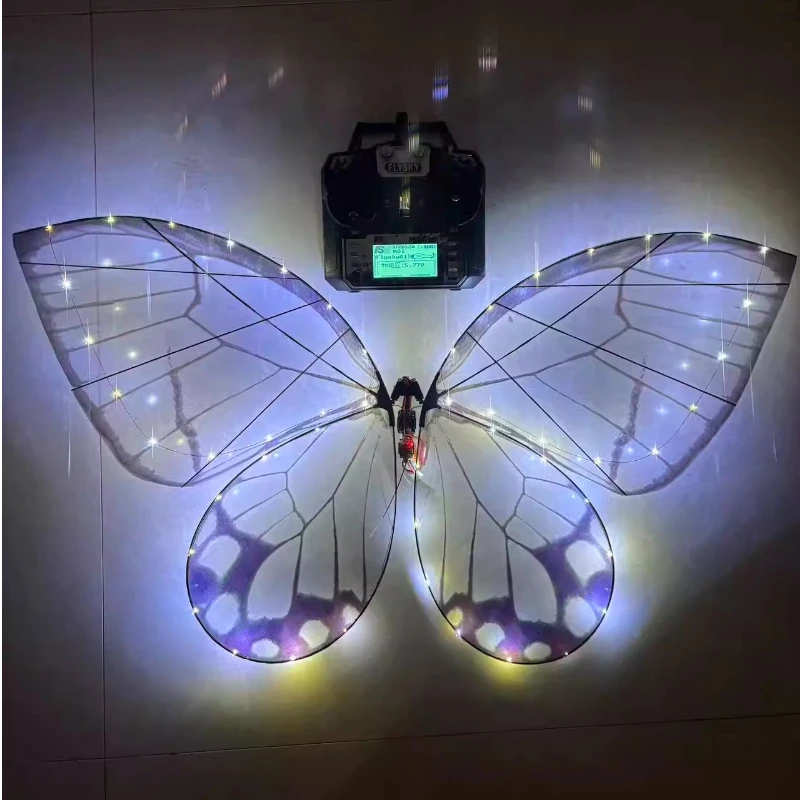 

Flysky Remote Control Bionic Flapping Wing LED Lighted Translucent Glass Wing Aircraft For Commercial Stage Performance