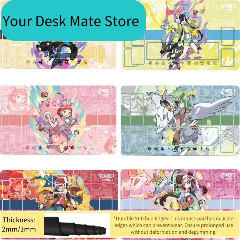 

Pokemon PTCG Pink & Teal Pokemon Trainer Playmat Non-Slip Gaming Mouse Pad
