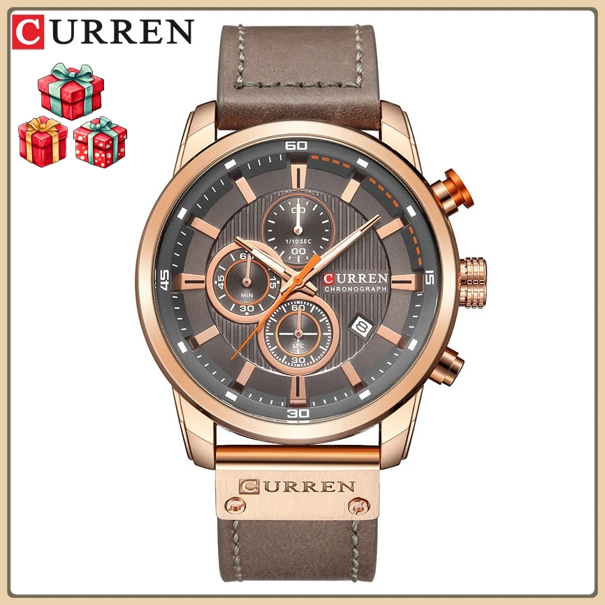 

% CURREN Fashion *Men Watch Luxury Quartz Chronograph Sport Wristwatch Top Brand Male Clock Date Display Relogio Masculino
