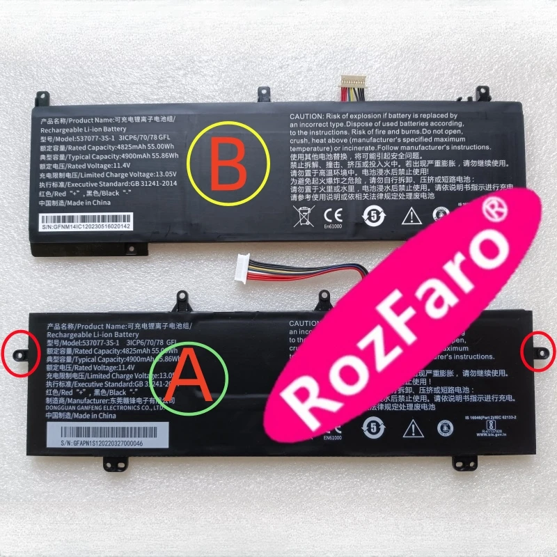 RozFaro Für Infinix InBook X2 X2Plus XL21, InBook X1 X1Pro XL11 537077-3S-1 Laptop-Akku für Gao Cheng Thirdwave F-14TG
