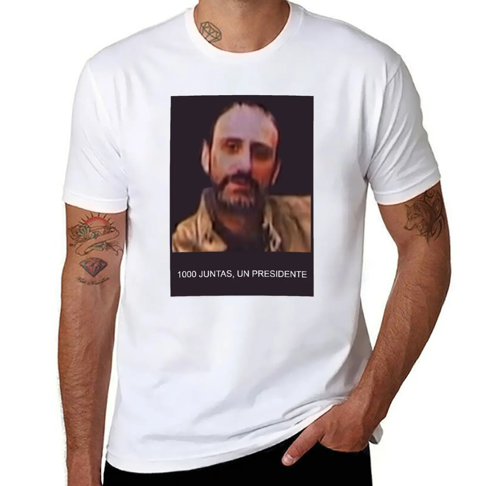 There is no one living here. 1000 meetings, one president T-Shirt man tshirt man t shirt cotton high quality T-Shirt