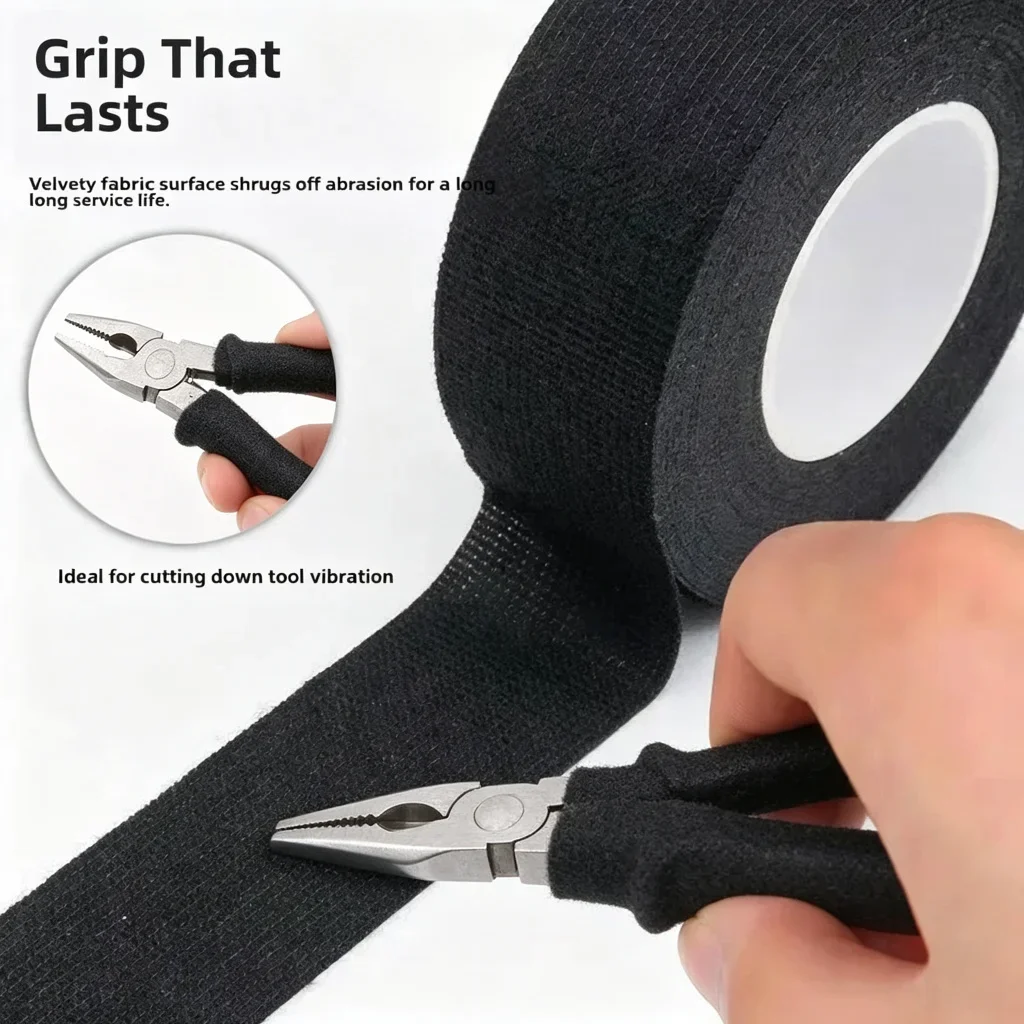 Automotive Wire Harness Cloth Tape High Temperature Self-Adhesive Engine Bay Cable Loom Electrical Insulation Noise Reduction