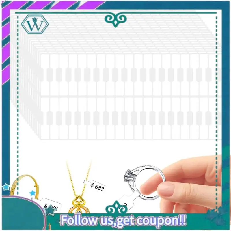 

A09P White Blank Self Adhesive Jewelry Price Label Stickers 2000Pcs-For Necklaces,Earrings Rings-For Pricing Tags