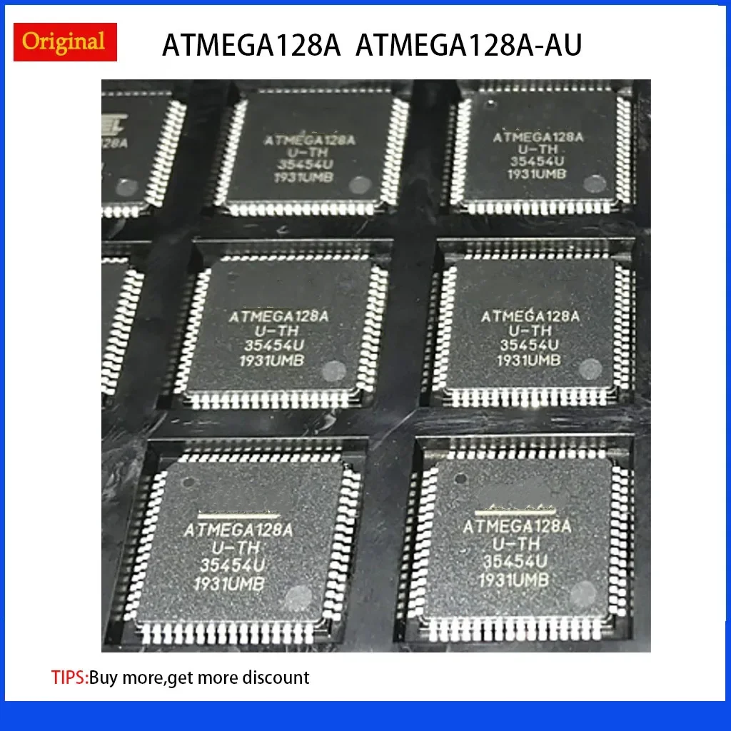 1/5 Uds ATMEGA128A ATMEGA128A-AU TQFP64 microcontroladores de 8 bits-MCU 128K Flash 4K EEPROM 4K SRAM 53 pines IO
