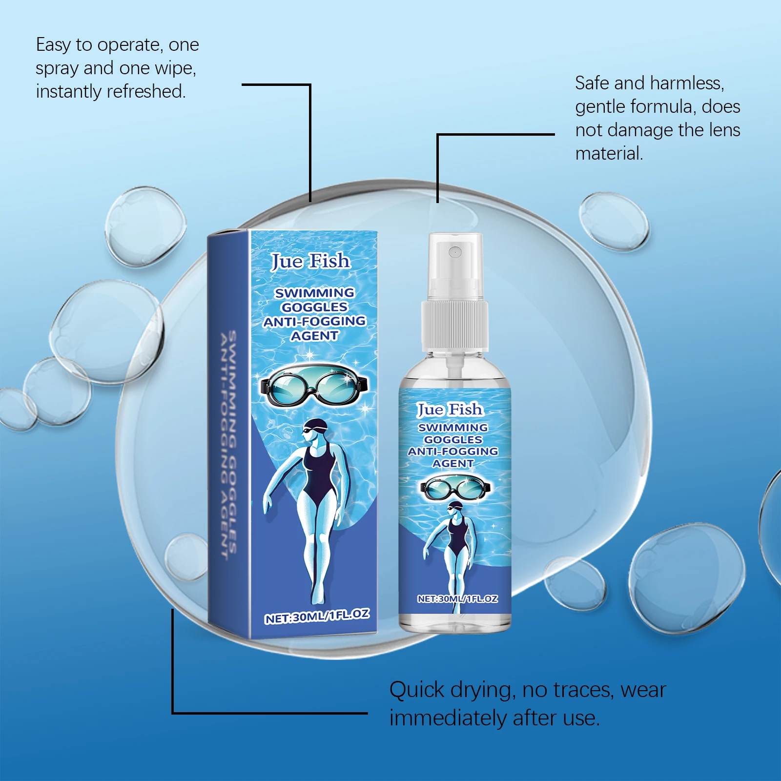 Professional Anti-Fog Spray for Goggles & Glasses Swimming & Diving Multi-Scene Prevent Fogging Clean Lens Restore Clear Vision image 5