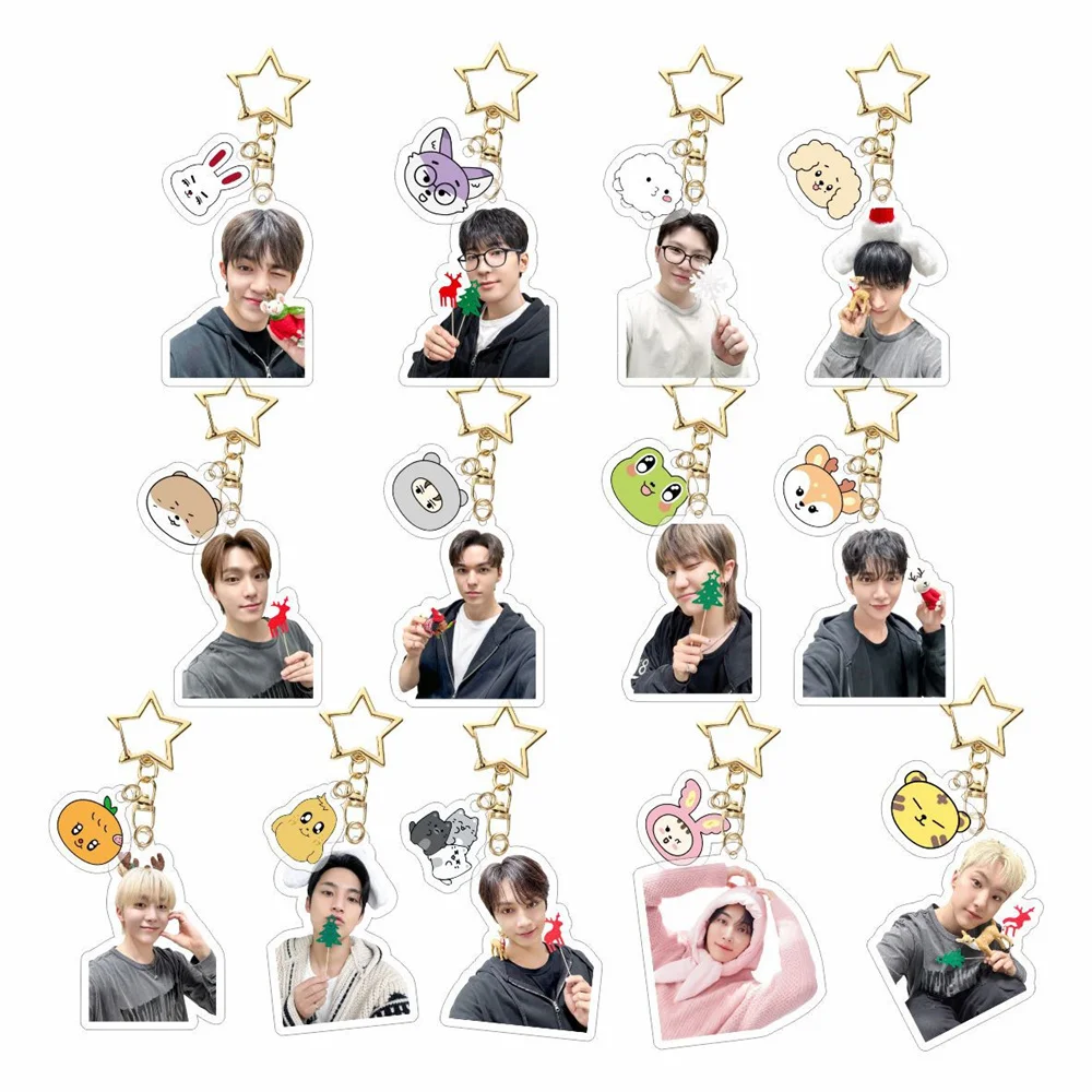 2Pcs/Set KPOP Idols WONWOO HOSHI Acyrlic Keyring High Quality Double Sides Printing Keyring MINGYU WOOZI JOSHUA DK S.COUPS Gifts