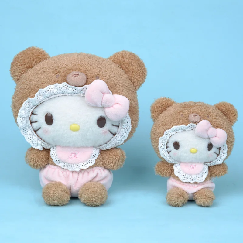 Kawaii Sanrio Plush Toys Hello Kitty My Melody Room Decor Kuromi Plushie Cinnamoroll Doll Plush Keychain for Birthday Present