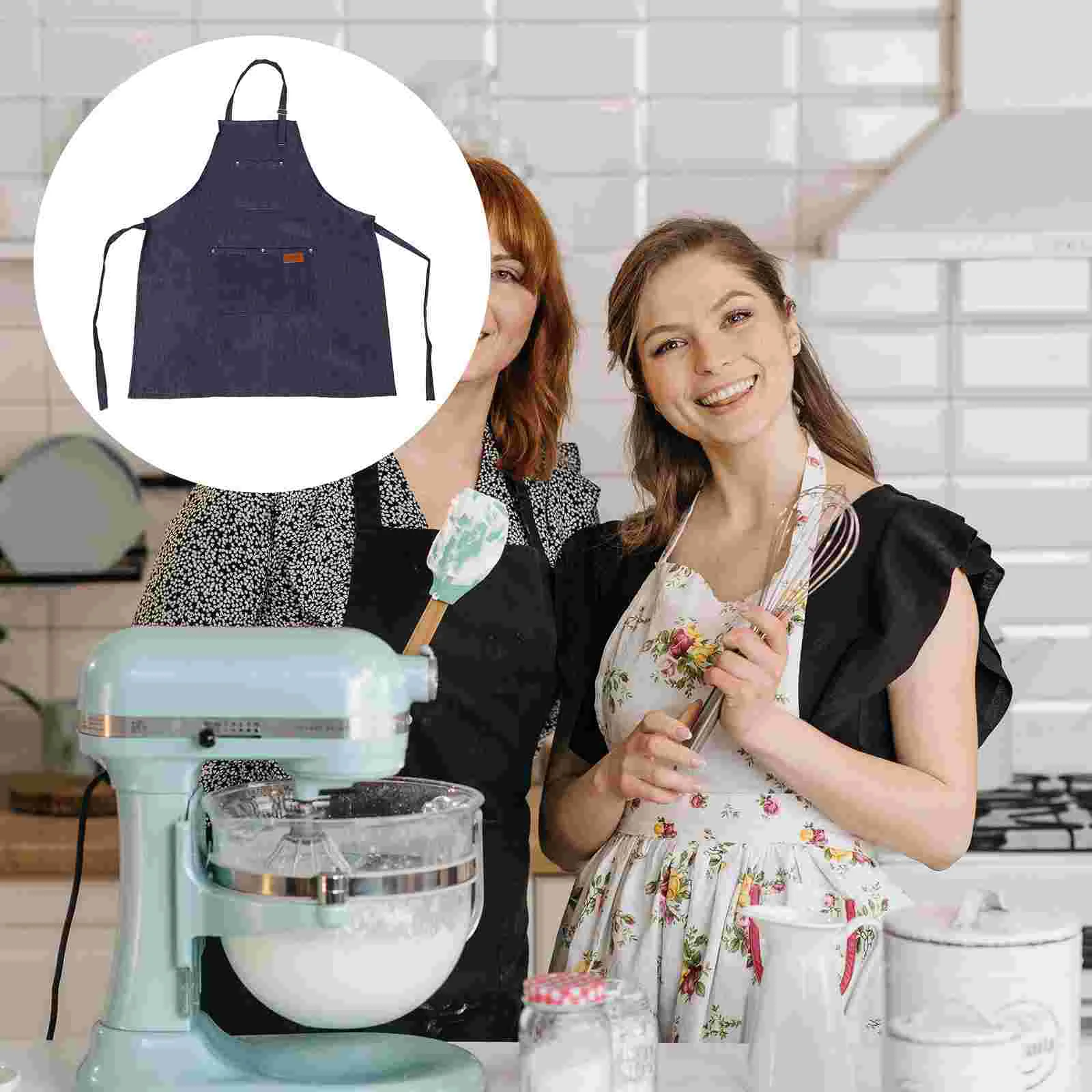 Unisex Denim Apron With Pockets For Hair Stylist Cooking Bbq And Gardening Blue Adjustable Bib Apron Universal Cobbler Apron