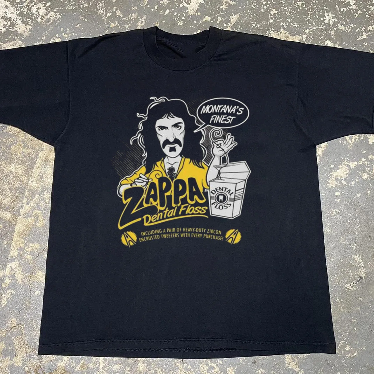 Frank Zappa Dental Floss Black T-shirt Unisex All Size S-5XL AL007