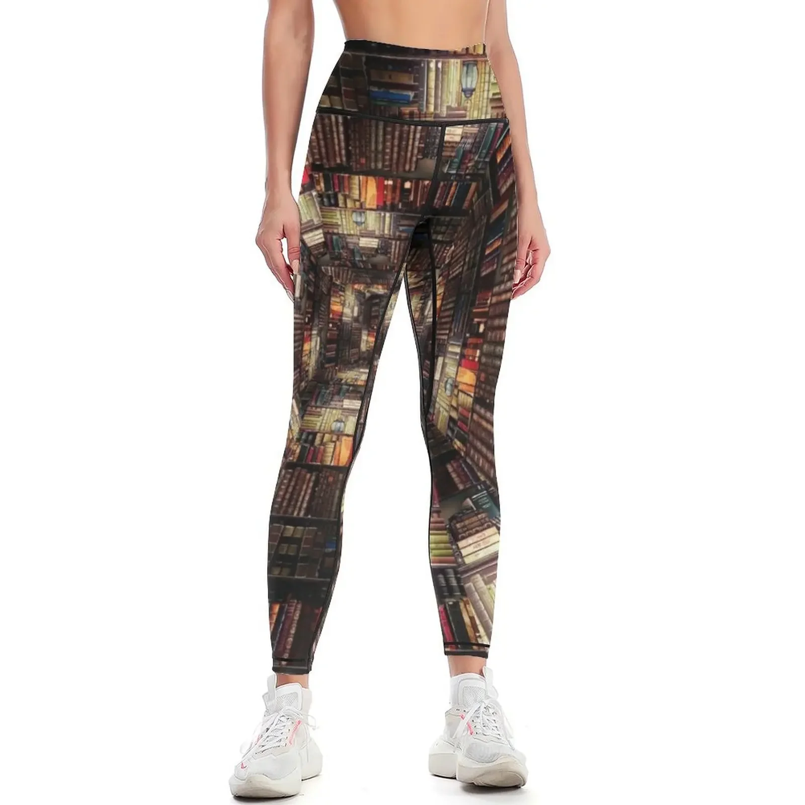 

Bookshelf Books Library Bookworm Reading Pattern Leggings fitness set gym workout clothes for sports for push up Womens Leggings
