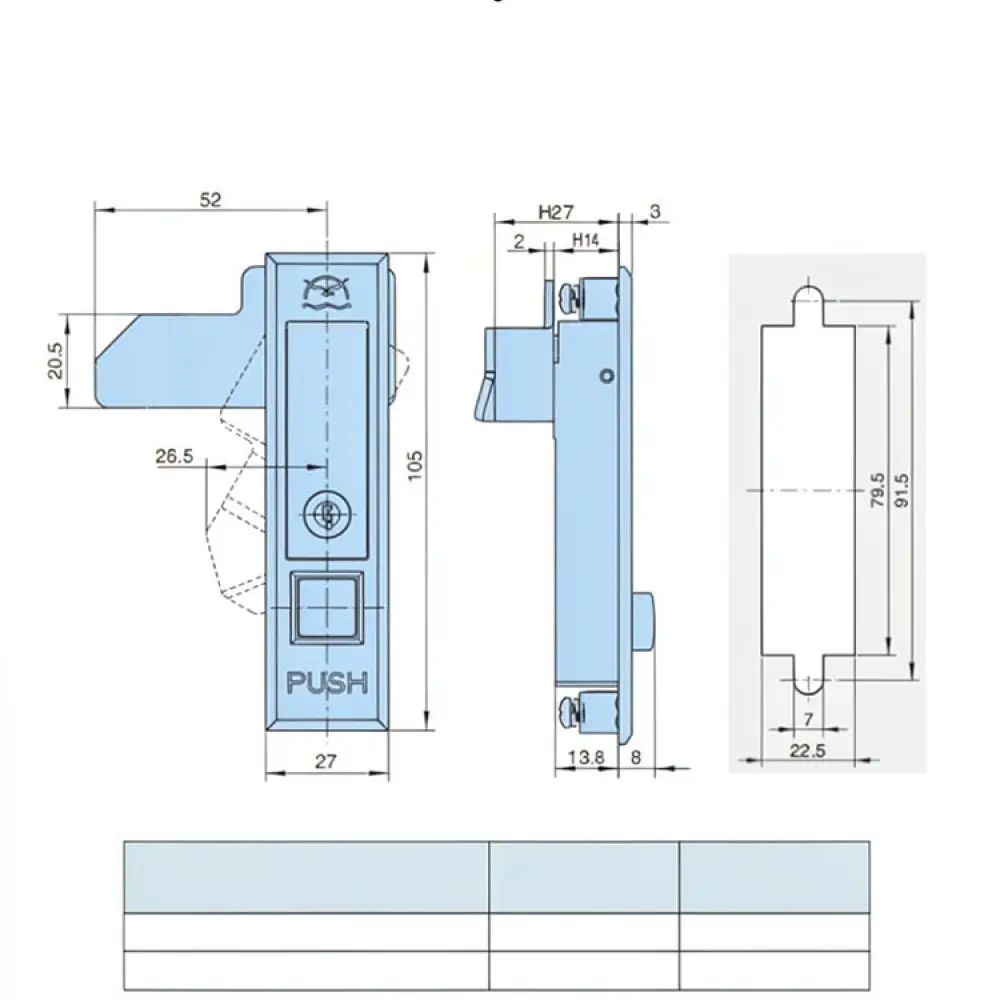 Durable Industrial Hardware For Yishenghuahengzhu MS501 2 Cabinet Door Flush Lock Box Switchgear Access Handle Security Unit