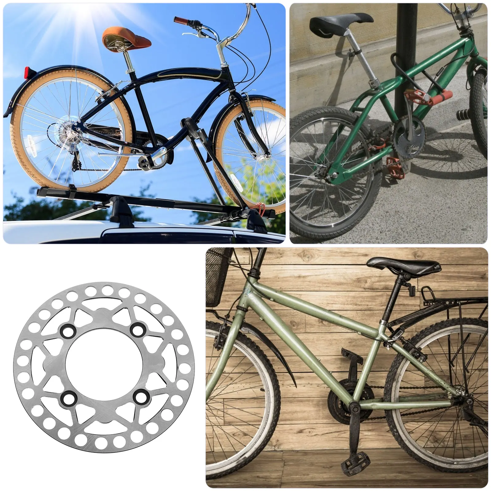 

Brake Disc 180MM Metal Silver Front Rear Replacement Part for Mini Bike ATV Go Kart Universal Cycling Accessories