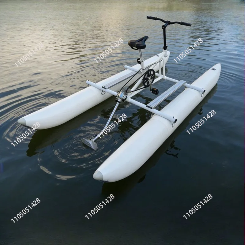 PVC Inflatable Water Bicycle Pedal Boat Non-Motorized Floating Bike for Lake Park Commercial Recreation