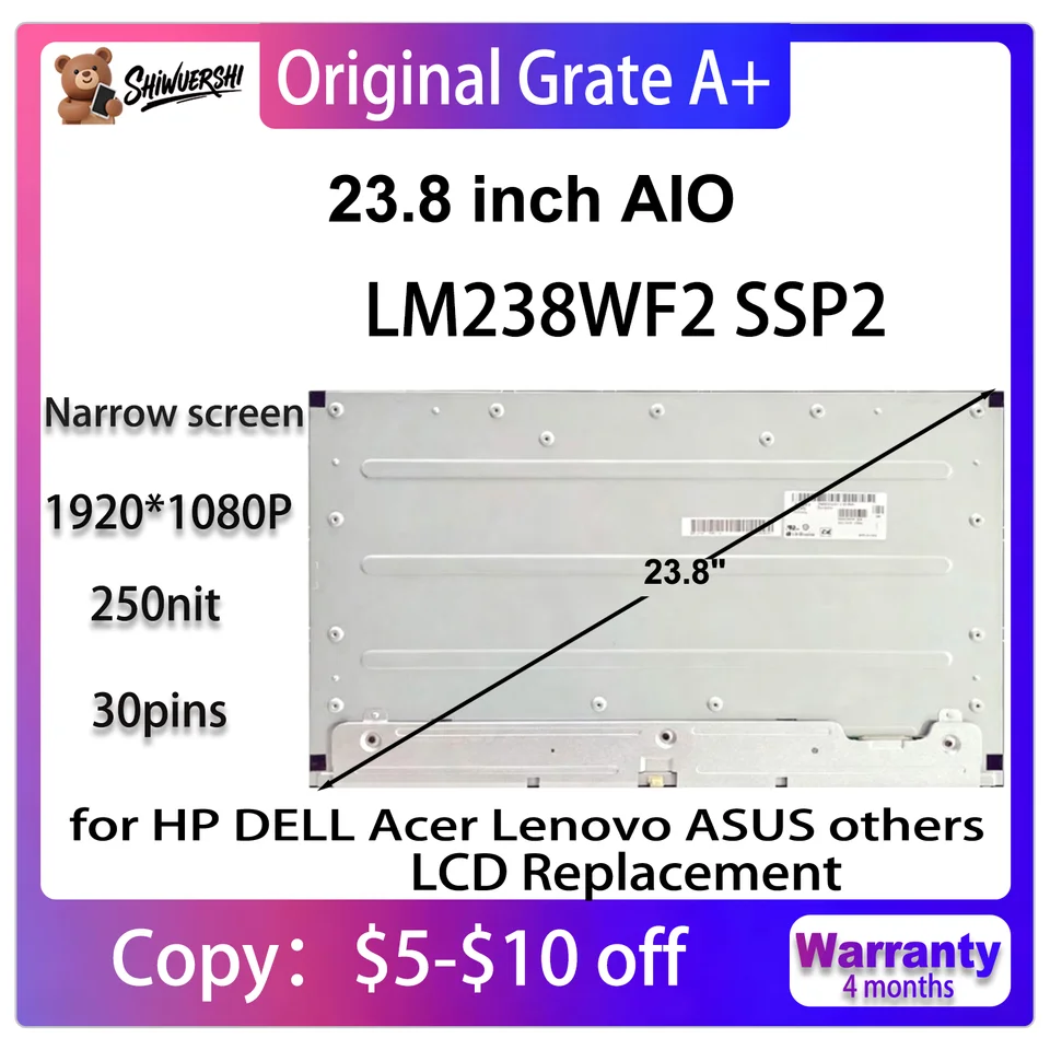 Original New A+ 23.8 inch LCD Screen Display LM238WF2 SSP2